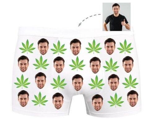 Bokserki z Twoim Zdjęciem - Weed